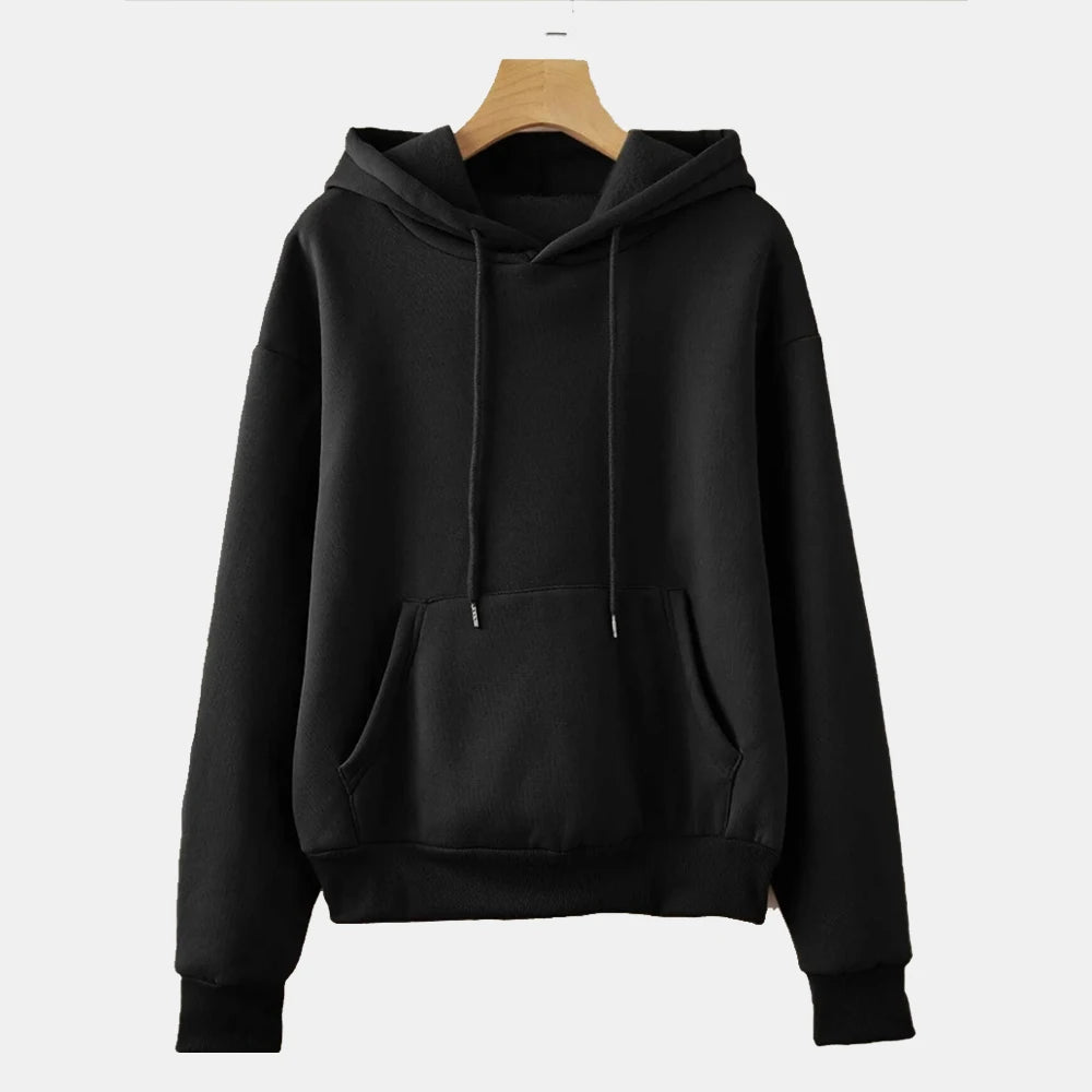 Black Pullover Fleece Hoodie