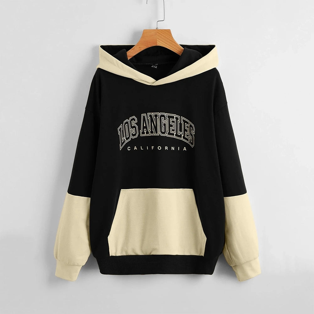 Los Angeles California Black and Cream Hoodie