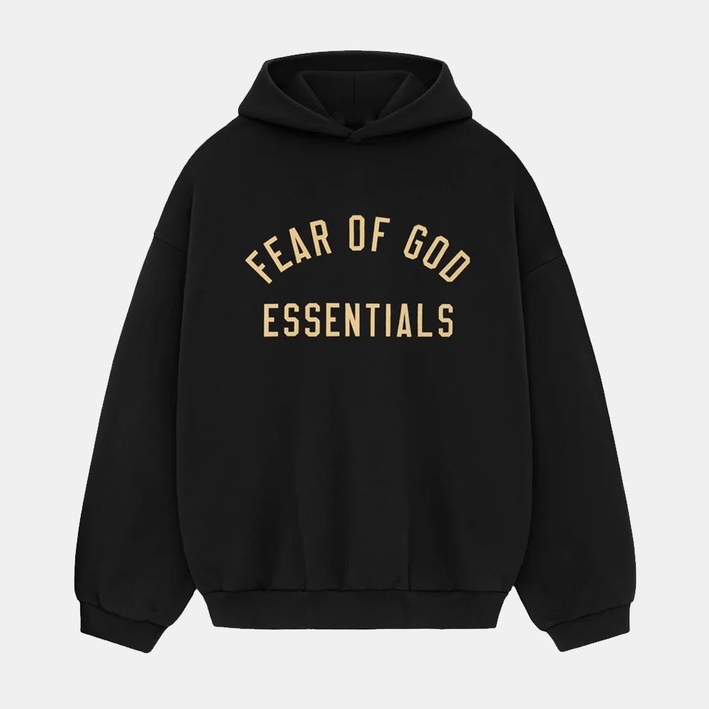 Fear of God Essentials Black Hoodie Mens