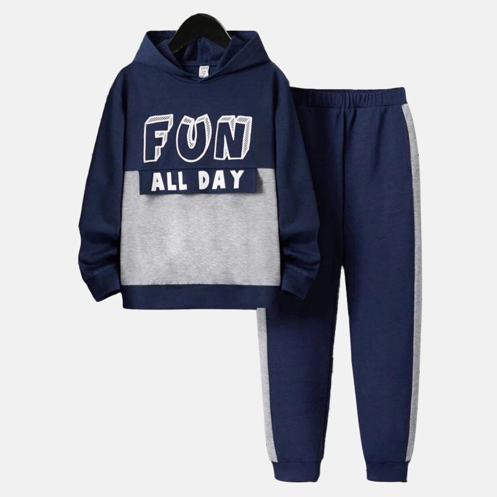 Fun All Day Navy and Grey Tracksuit